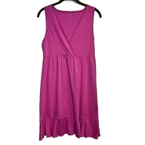 Three Dots Cotton Pink Sleeveless V-Neck Crossover Top Dress size Medium